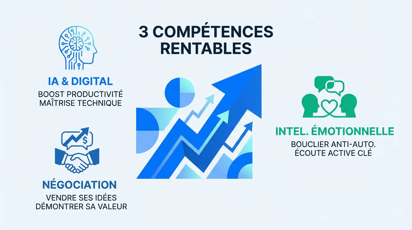 Trois domaines de compétences rentables pour booster sa carrière