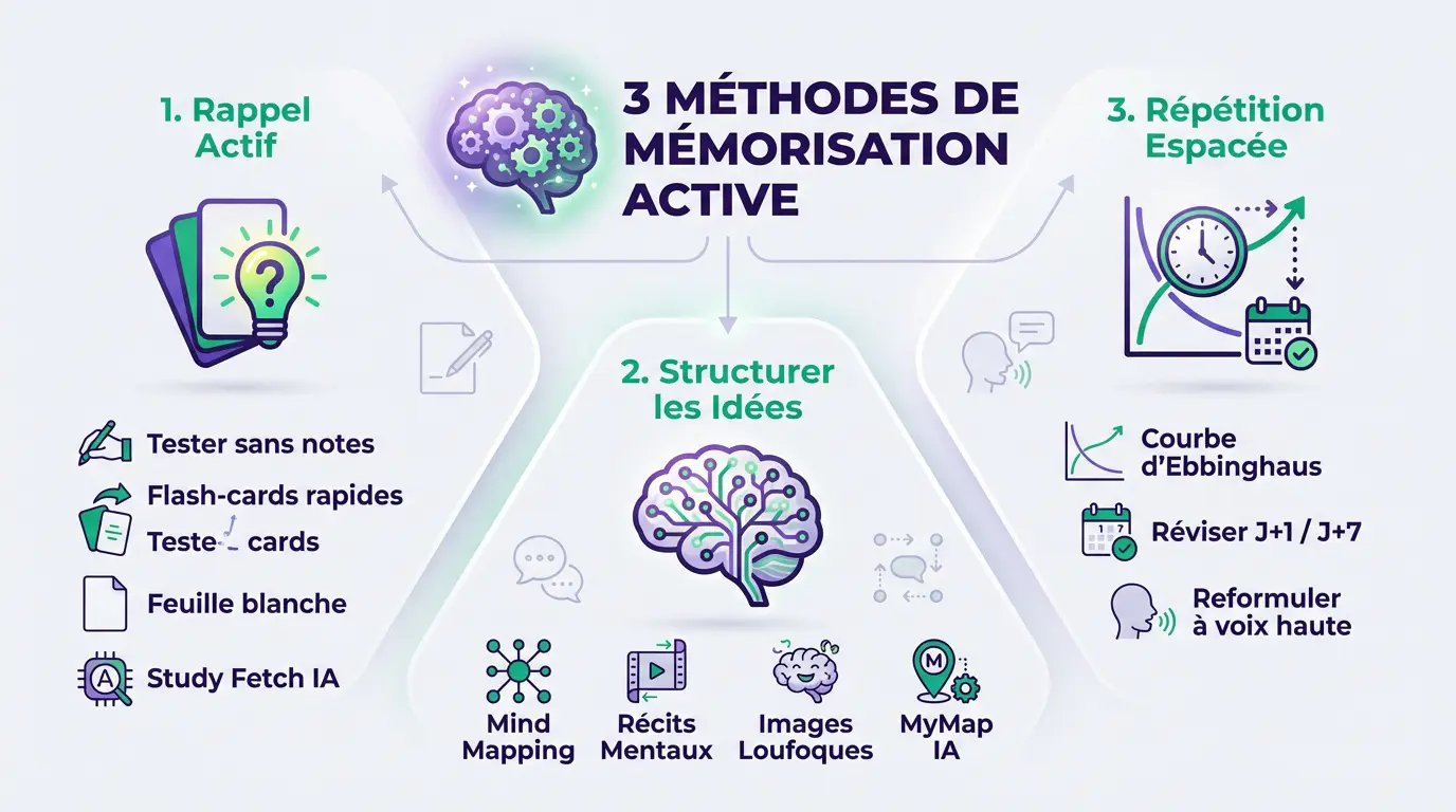 Méthodes de mémorisation active pour réviser efficacement