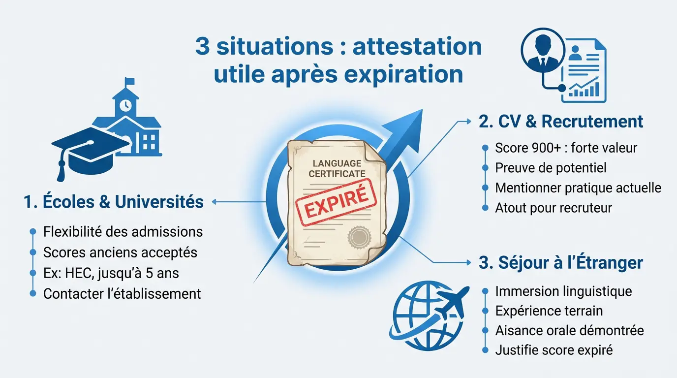 Validité du score TOEIC et admission en école de commerce