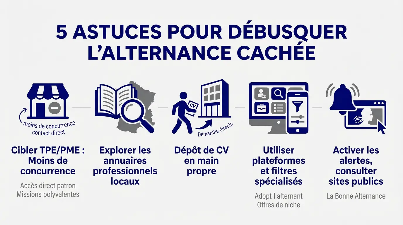 Jeune étudiant cherchant une alternance sur son ordinateur avec détermination