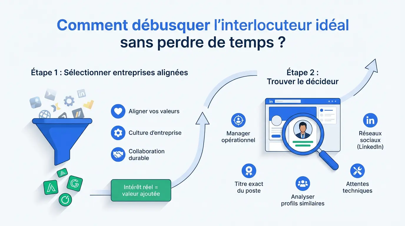 Recherche de l'interlocuteur idéal pour une candidature spontanée efficace