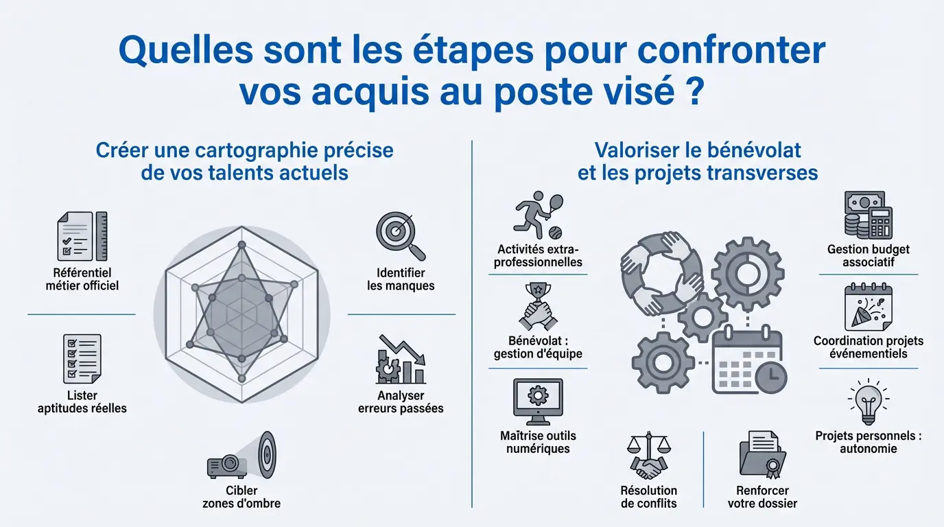 Étapes clés pour confronter ses acquis professionnels au poste visé