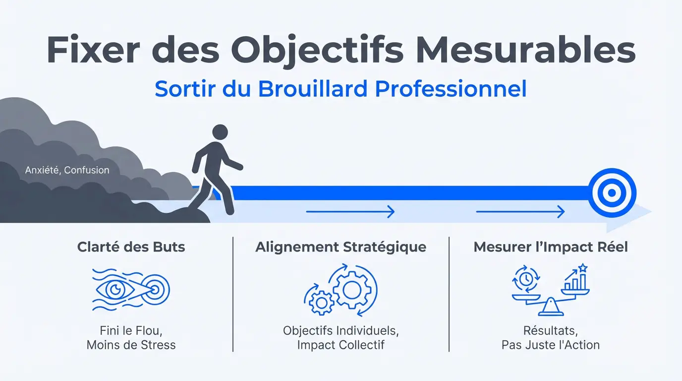 Graphique illustrant la fixation d'objectifs mesurables pour la réussite professionnelle