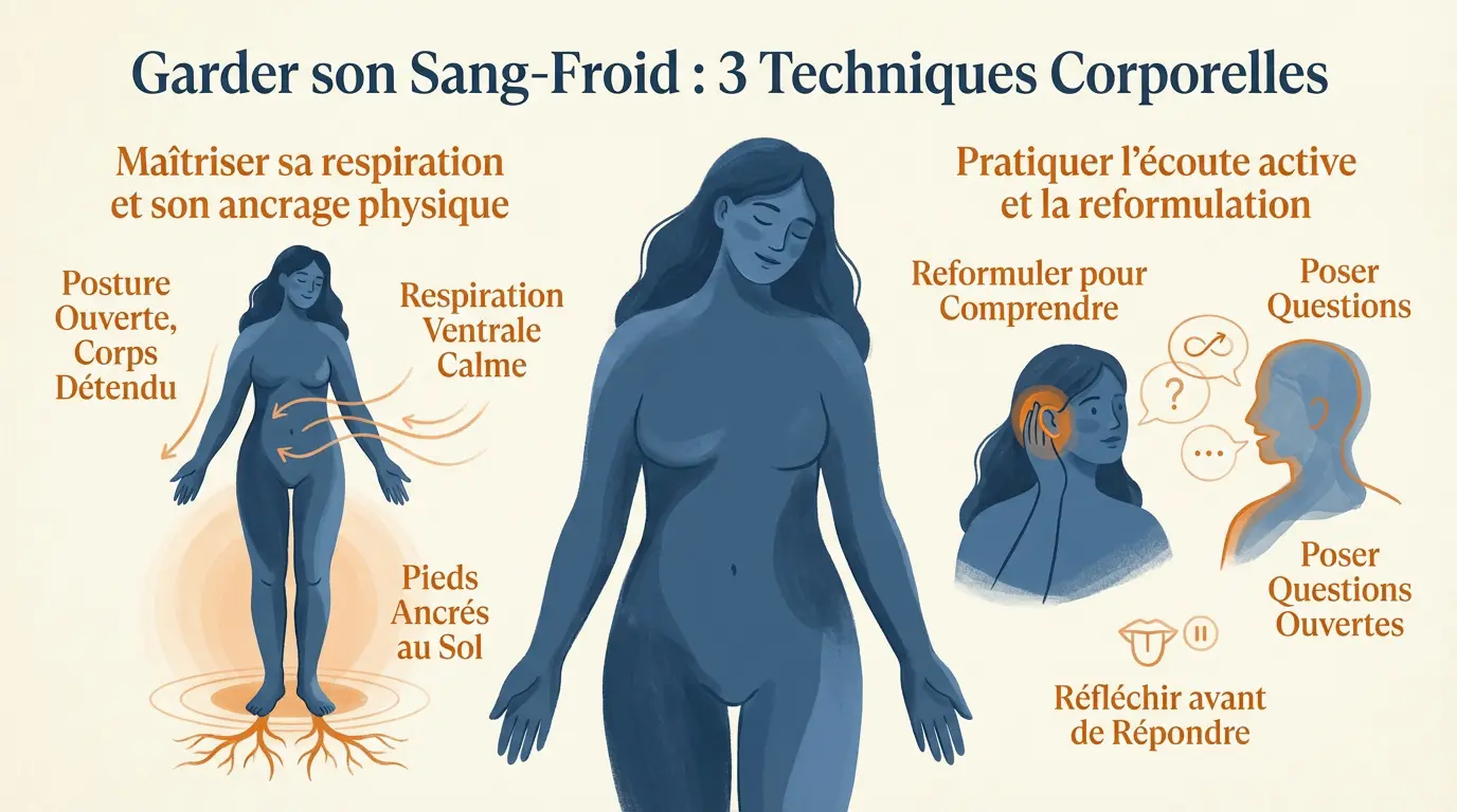 Posture corporelle ouverte pour gérer le stress lors d'un débat