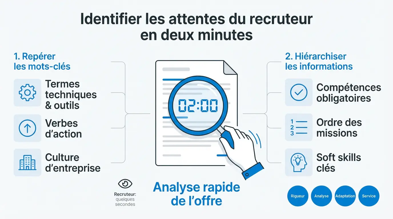 Analyse rapide d'une offre d'emploi pour adapter un CV étudiant