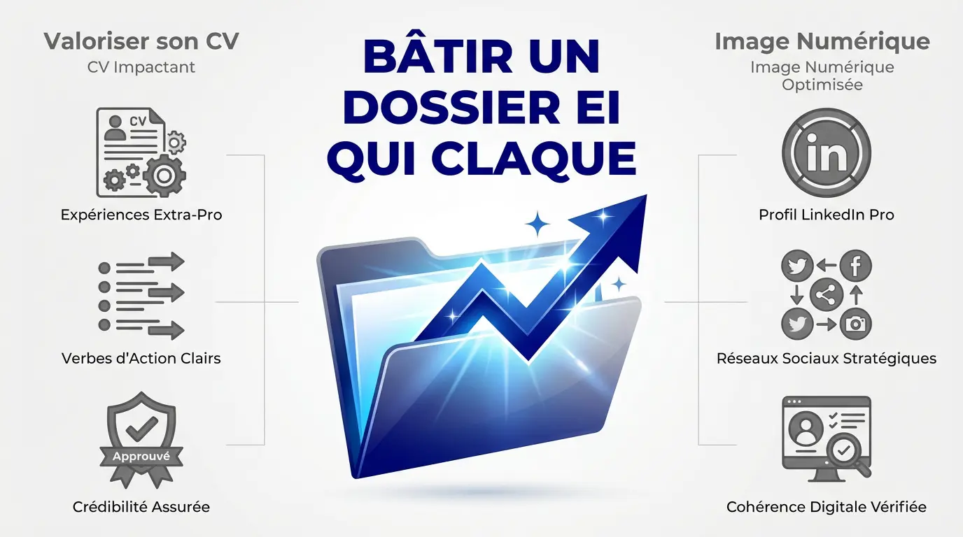 Infographie pour bâtir un dossier de candidature en alternance sans réseau