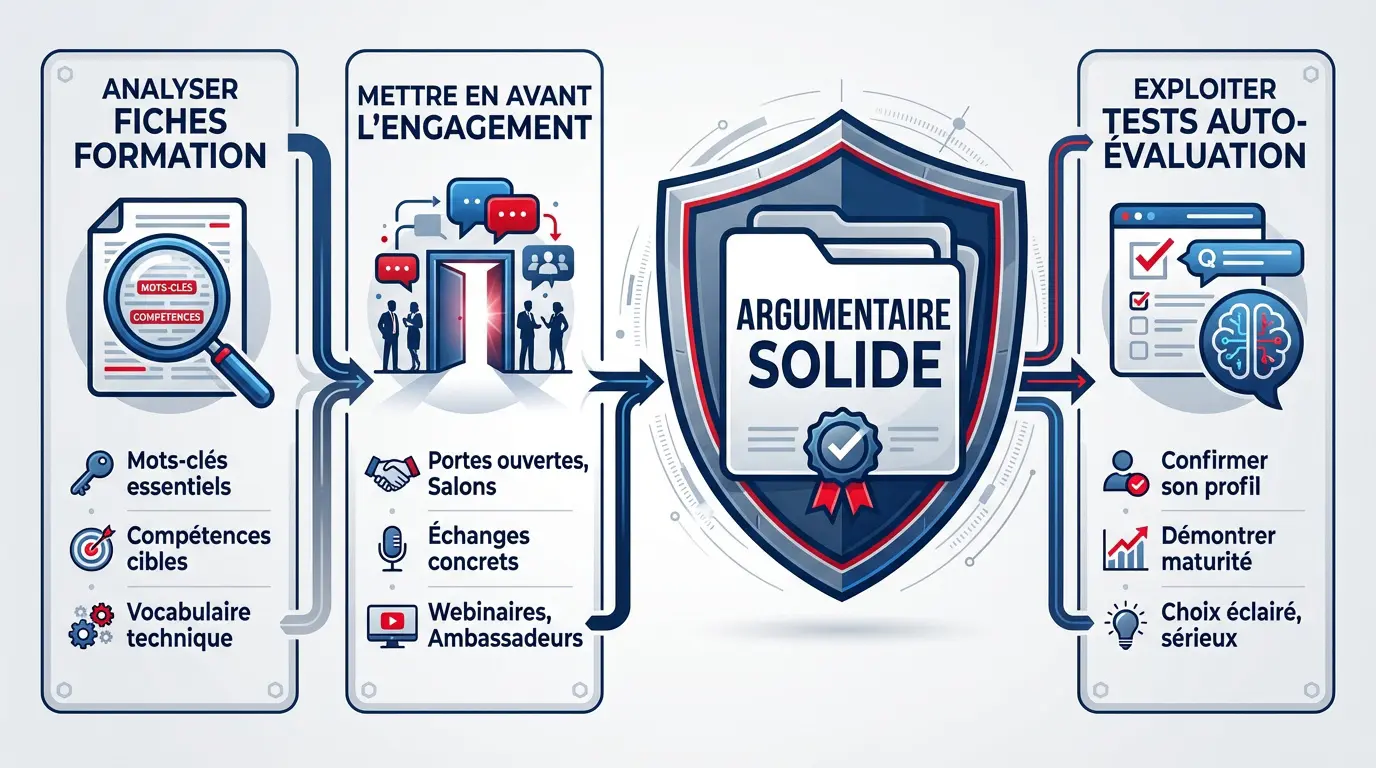 Infographie pour construire un argumentaire solide Parcoursup