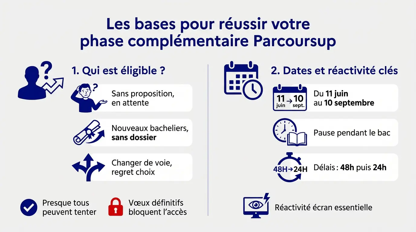 Un étudiant analyse ses options sur Parcoursup pour la phase complémentaire