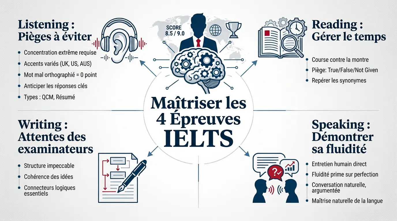 Guide stratégique pour réussir les quatre épreuves de l'IELTS