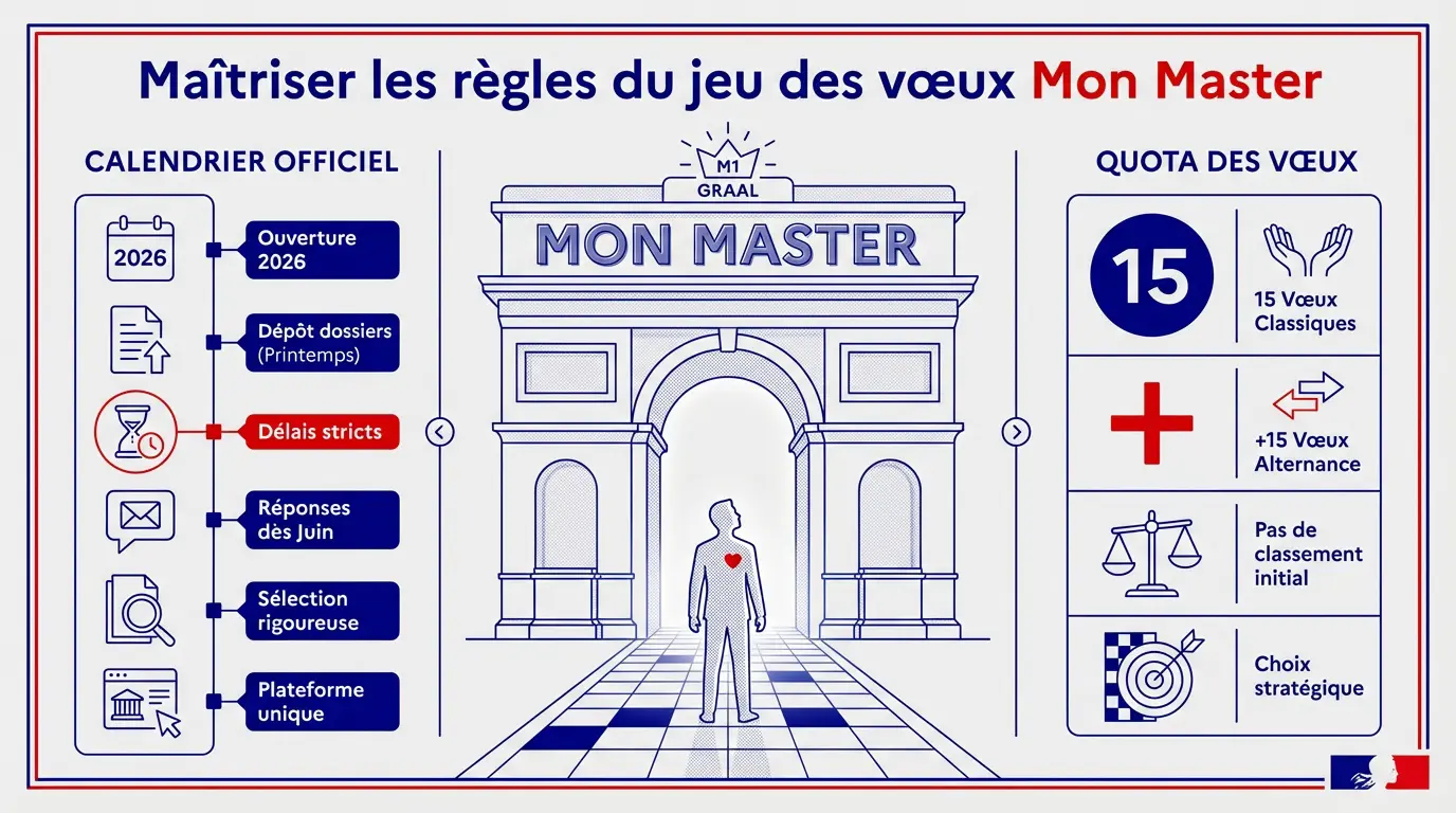Étudiant analysant ses options de master sur un ordinateur