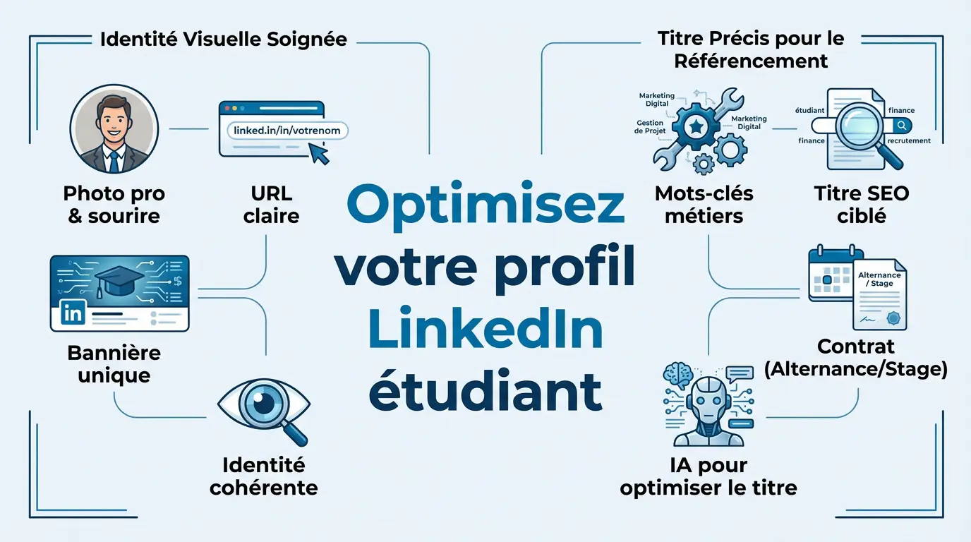 Optimisation visuelle et textuelle d'un profil LinkedIn pour étudiant