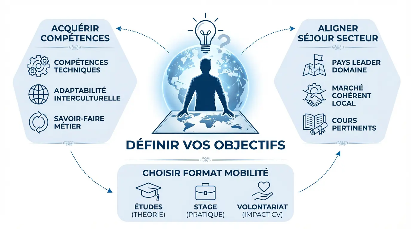 Schéma stratégique pour définir ses objectifs de mobilité internationale