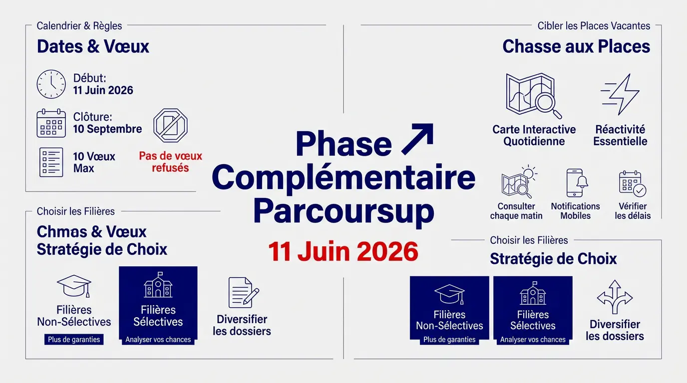 Guide stratégique pour la phase complémentaire Parcoursup 2026