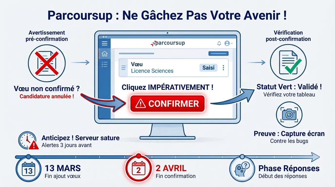 Calendrier Parcoursup 2025 et dates de confirmation des vœux