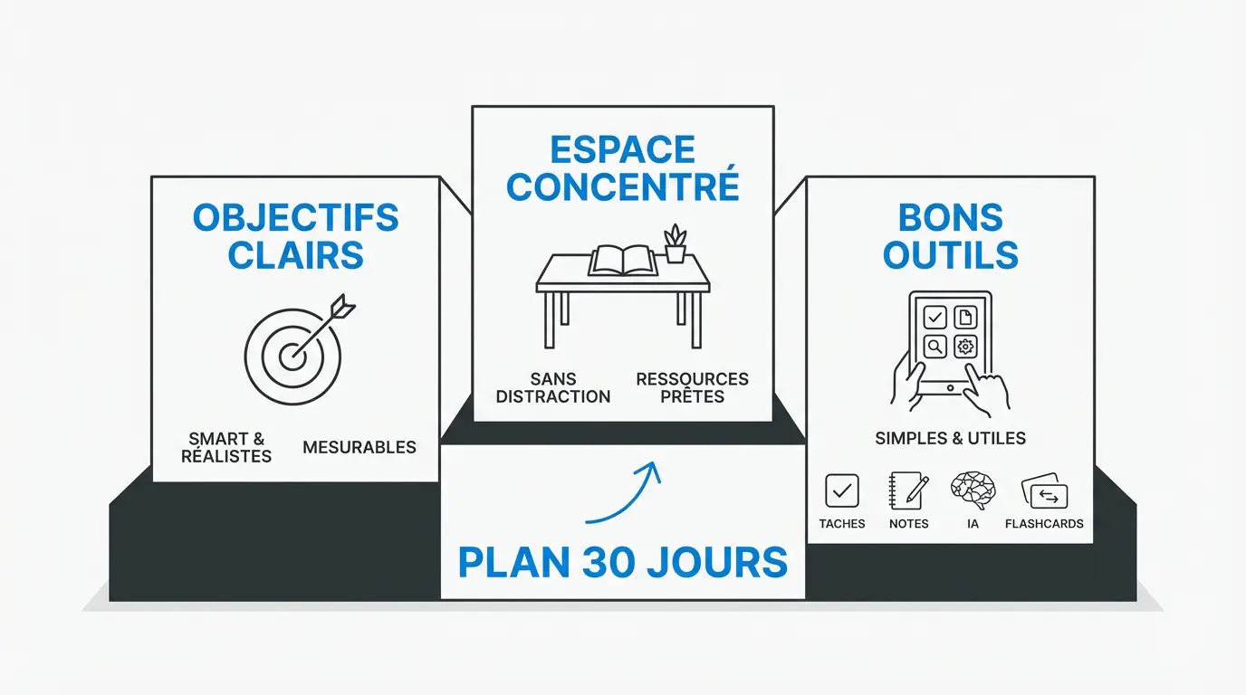 Planification stratégique d'un apprentissage rapide sur 30 jours