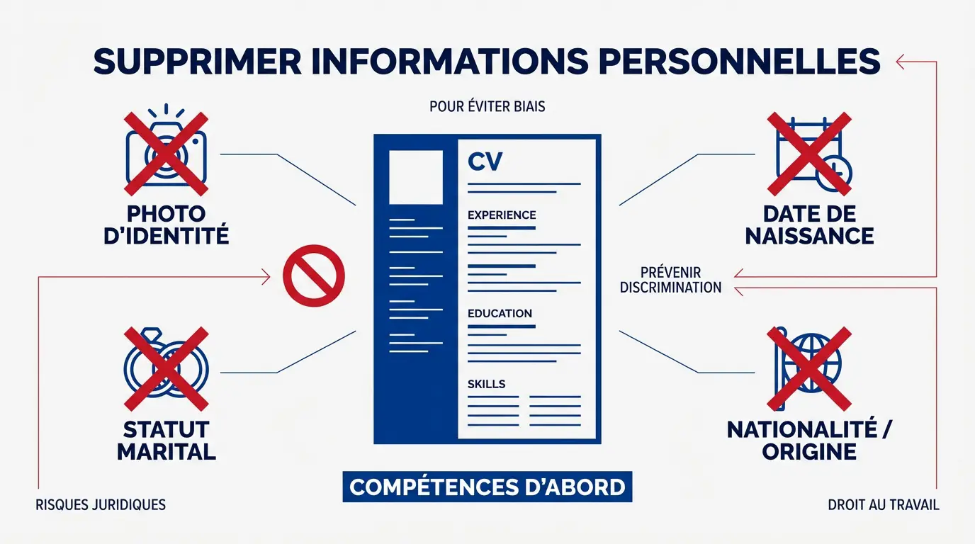 Recrutement objectif et suppression des informations personnelles sur un CV en anglais