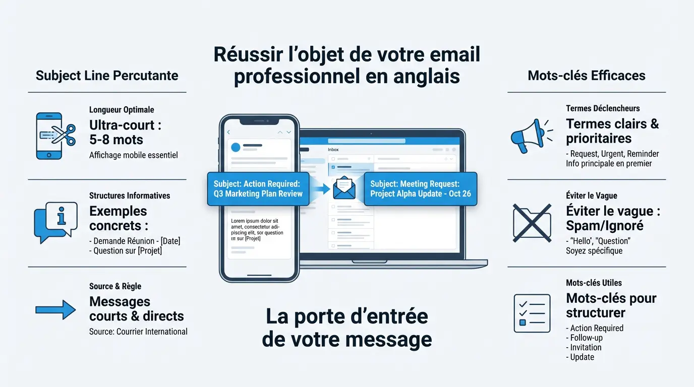 Conseils pour rédiger un objet d'email professionnel efficace en anglais