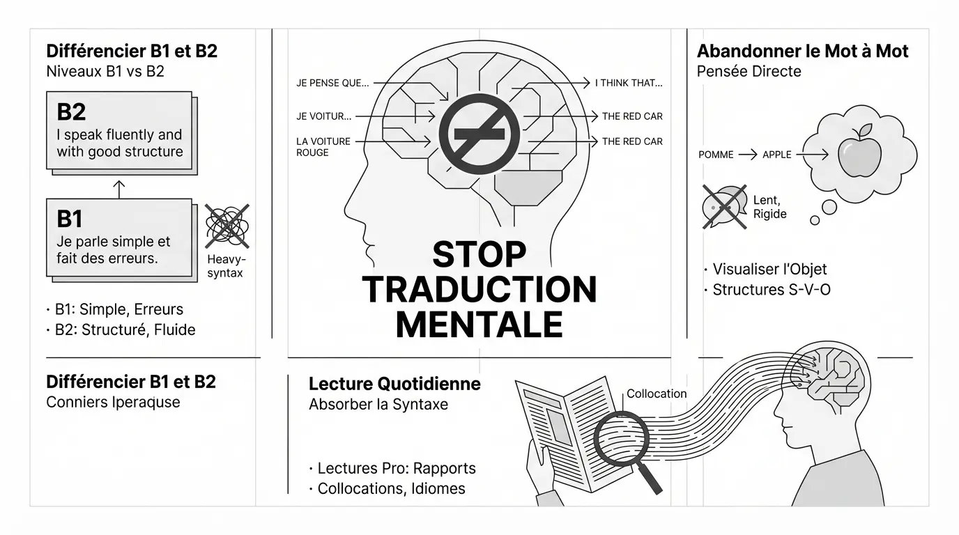 Stratégies pour arrêter la traduction mentale en anglais