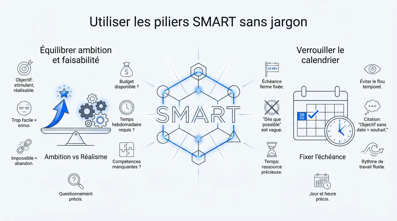 Schéma de la méthode SMART pour structurer ses objectifs